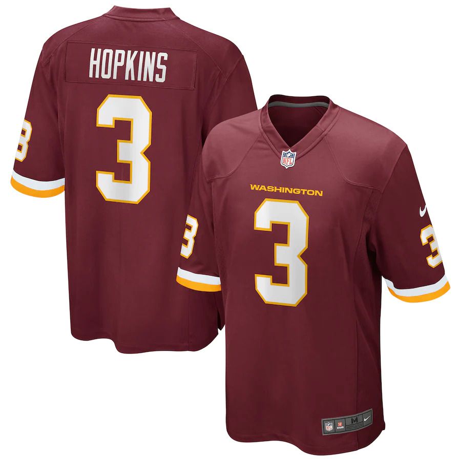 Men Washington Redskins 3 Dustin Hopkins Nike Burgundy Game Player NFL Jersey